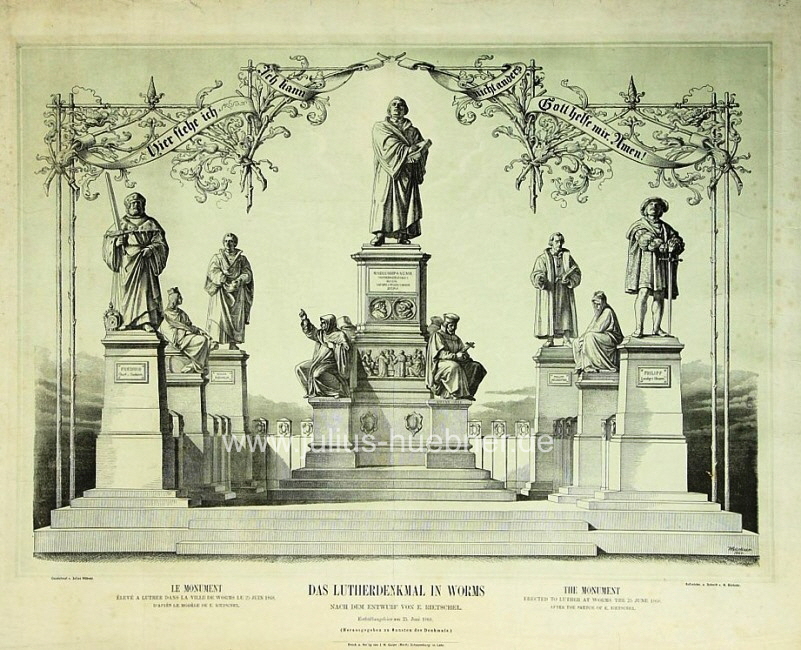 1860 Lutherdenkmal Worms - Zeichnung Julius Hbner - Brkner